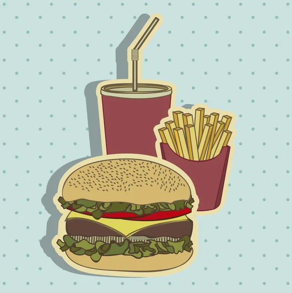 Vintage fast food — Stock Vector