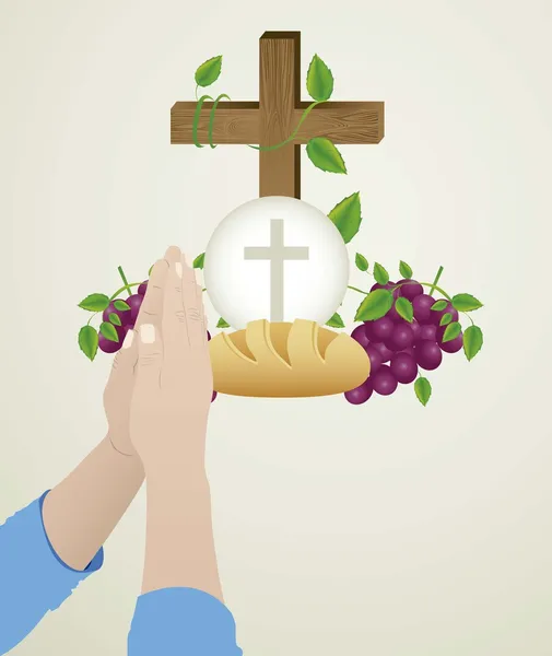 Eucharistic sacrament — Stock Vector