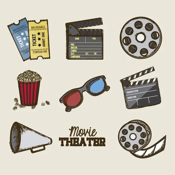 Iconos de cine — Vector de stock