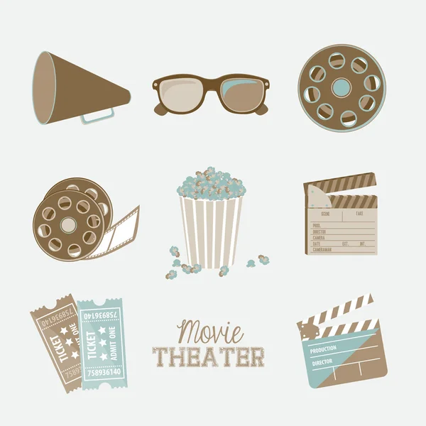 Iconos de cine — Vector de stock