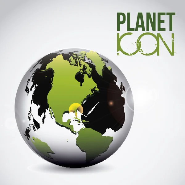 Planet earth icon — Stock Vector
