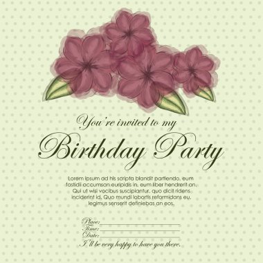 floral invitation birthday clipart