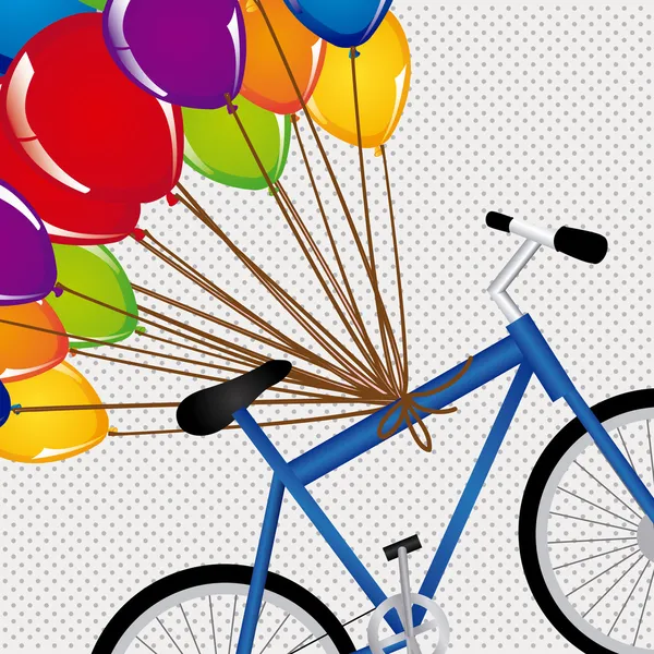 Luftballons und Fahrrad — Stockvektor