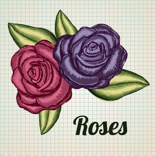 Roses grunge — Stock Vector