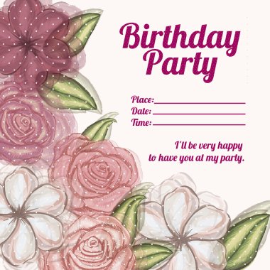 roses invitation birthday clipart
