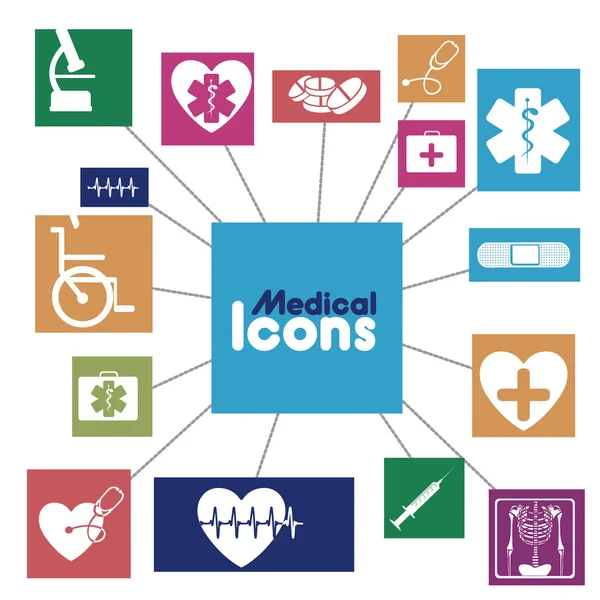 Icônes médicales infographies — Image vectorielle