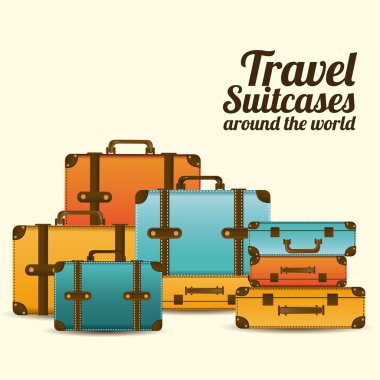 travel suitcases clipart
