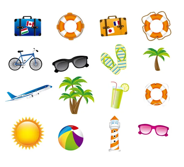 Vacations icons — Stock Vector