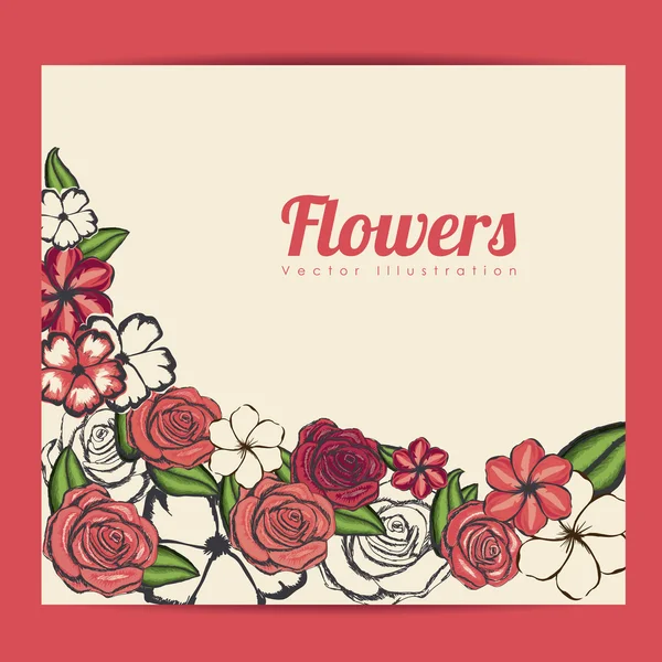 Cornice fiori — Vettoriale Stock