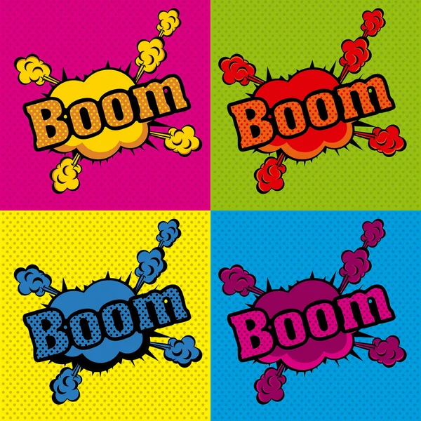Boom komiksové ikony — Stockový vektor