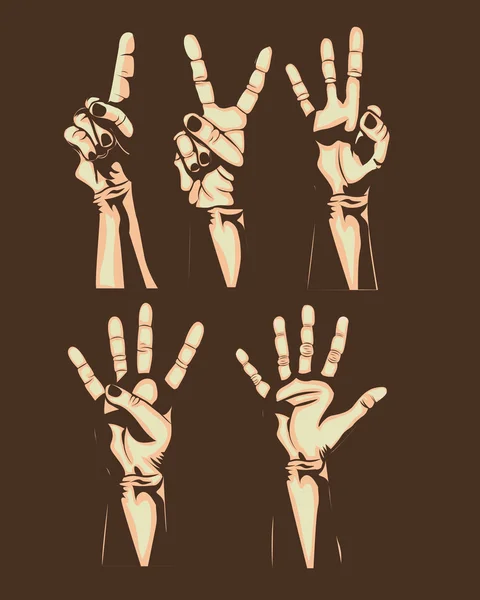 Comptage des mains — Image vectorielle