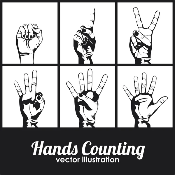 Hands counting — Stock Vector