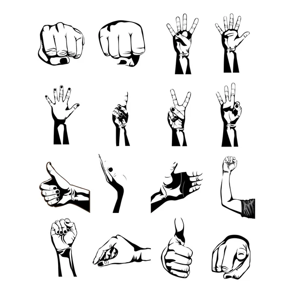 Símbolos de manos — Vector de stock