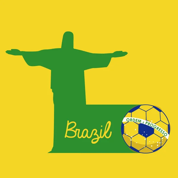 Fútbol brasileño — Vector de stock