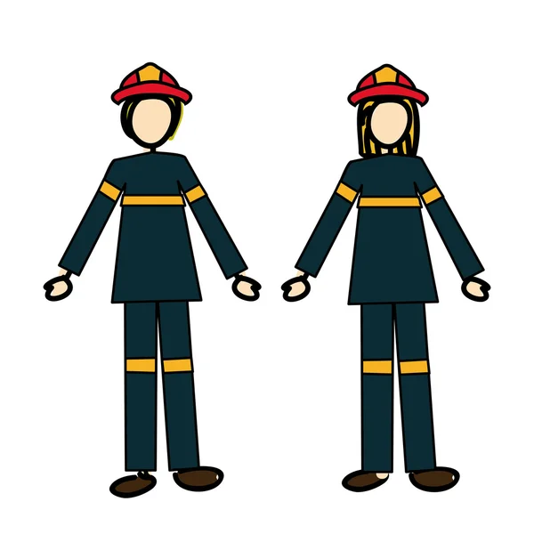 消防员夫妇 — 图库矢量图片