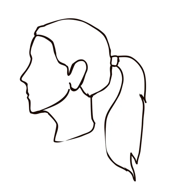 Profil féminin — Image vectorielle