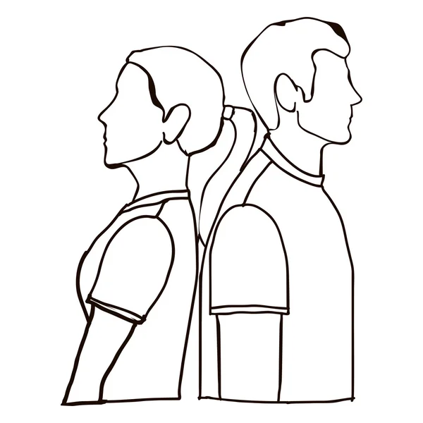 Pareja poses — Vector de stock