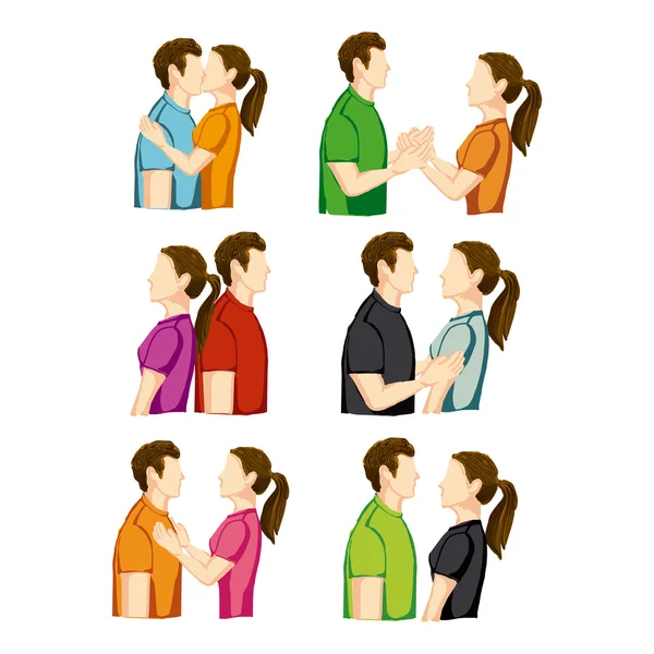 Pareja poses — Archivo Imágenes Vectoriales