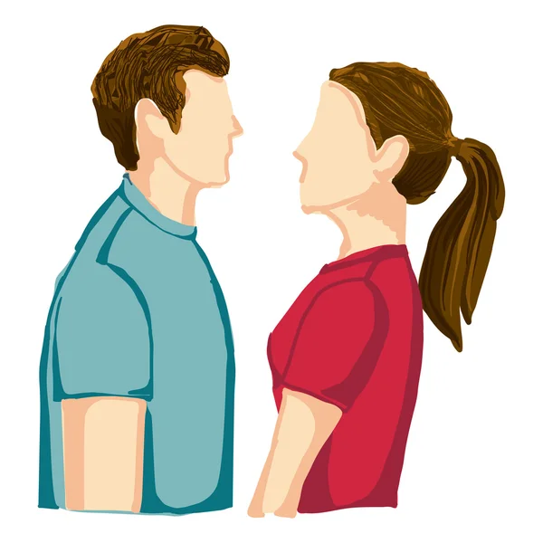 Pareja poses — Vector de stock