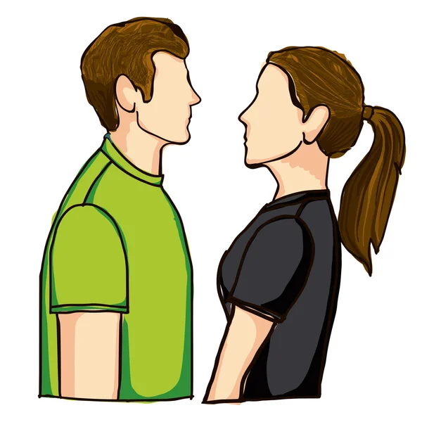 Pareja poses — Vector de stock