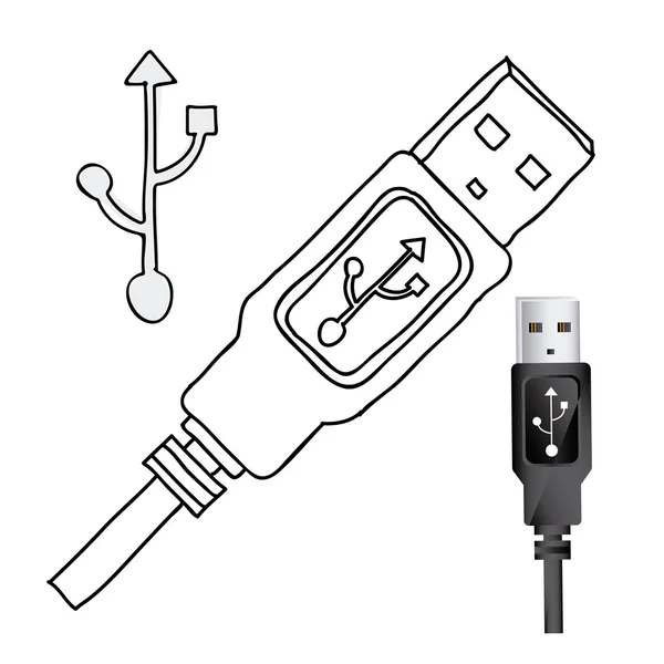 USB-aansluiting — Stockvector