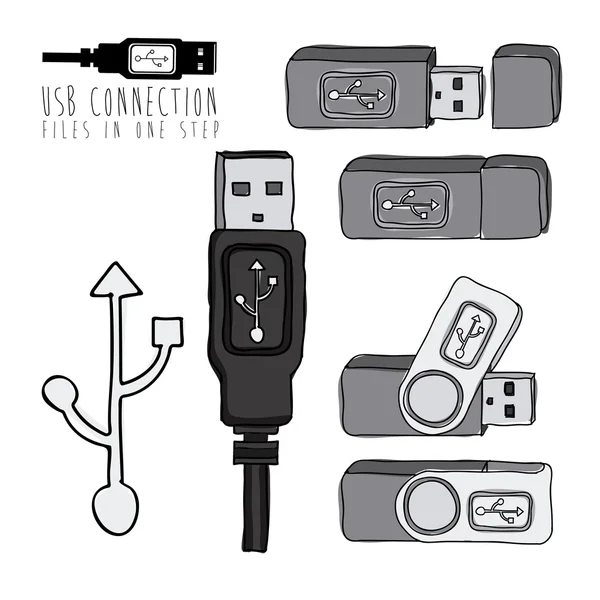 Usb connection — Stock Vector