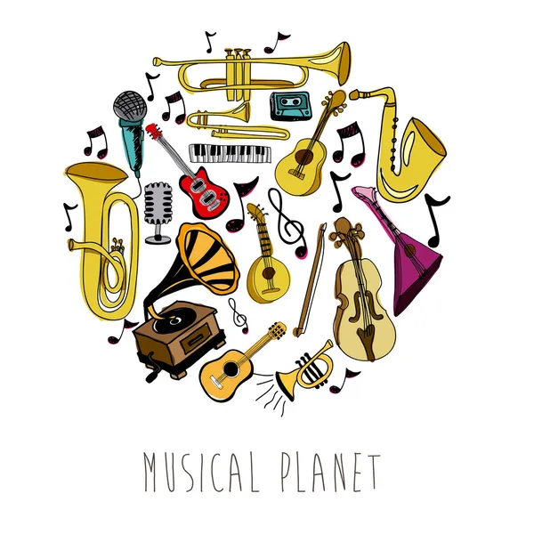 Planeta musical — Vetor de Stock