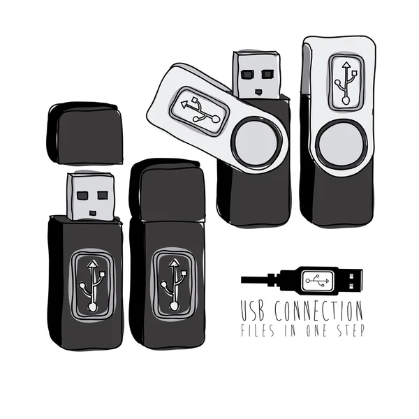 Usb connection — Stock Vector