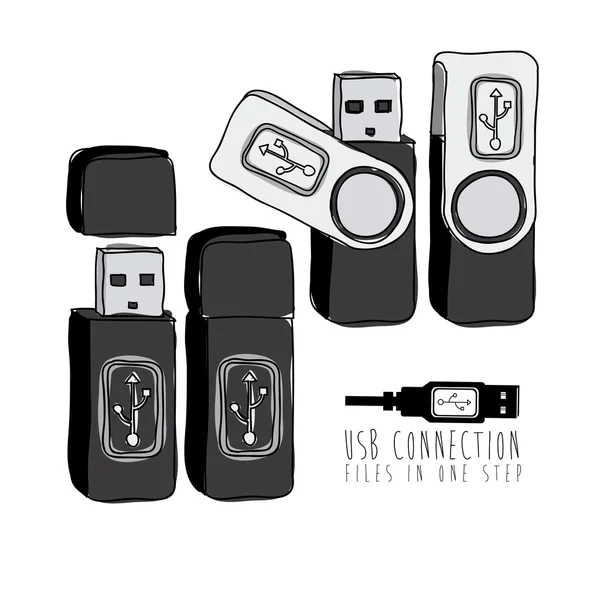 Conexión USB — Archivo Imágenes Vectoriales