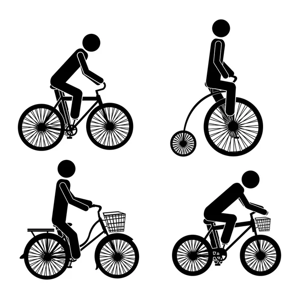 Iconos de ciclismo — Archivo Imágenes Vectoriales