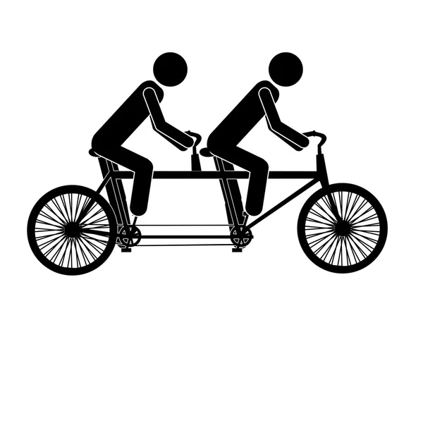 Bicicleta en tándem — Vector de stock