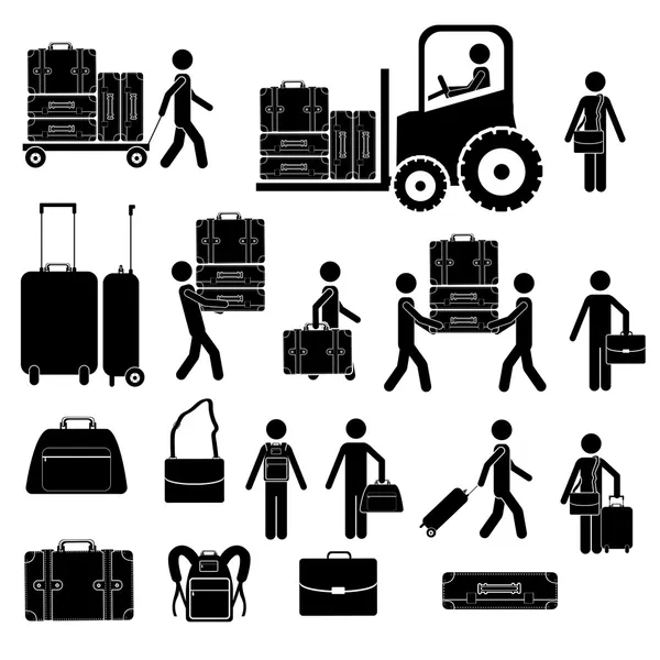 Suitcases icons — Stock Vector