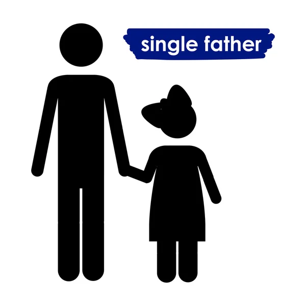 Padre soltero — Vector de stock
