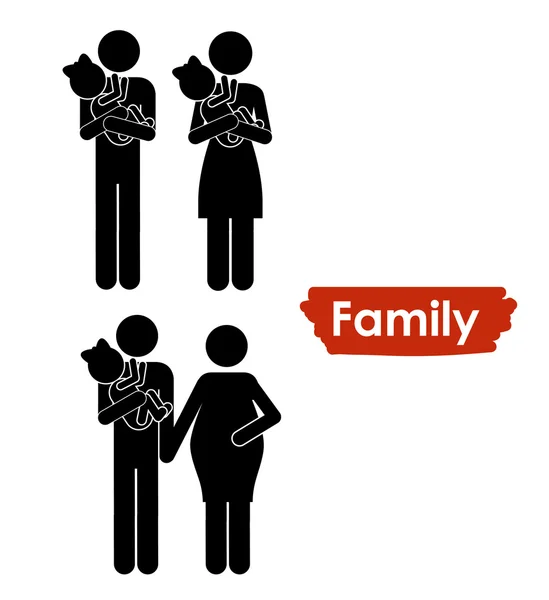 Familie Pictogrammen — Stockvector