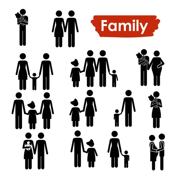 ครอบครัว ICONS — ภาพเวกเตอร์สต็อก