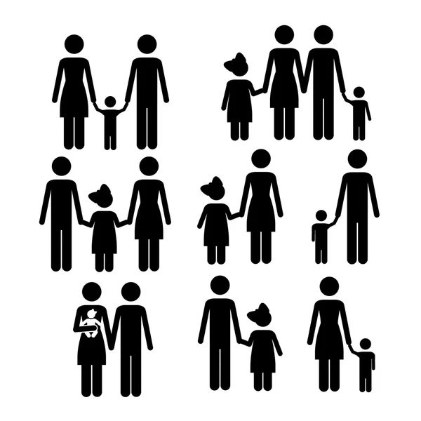 Iconos familiares — Vector de stock