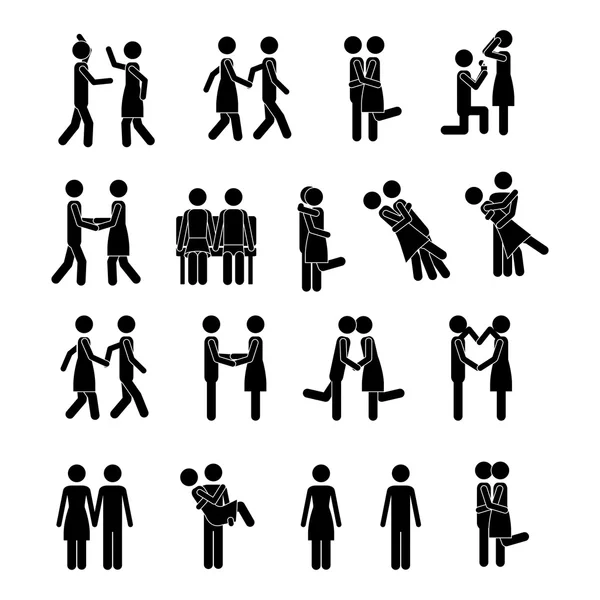 Couple icons — Stock Vector