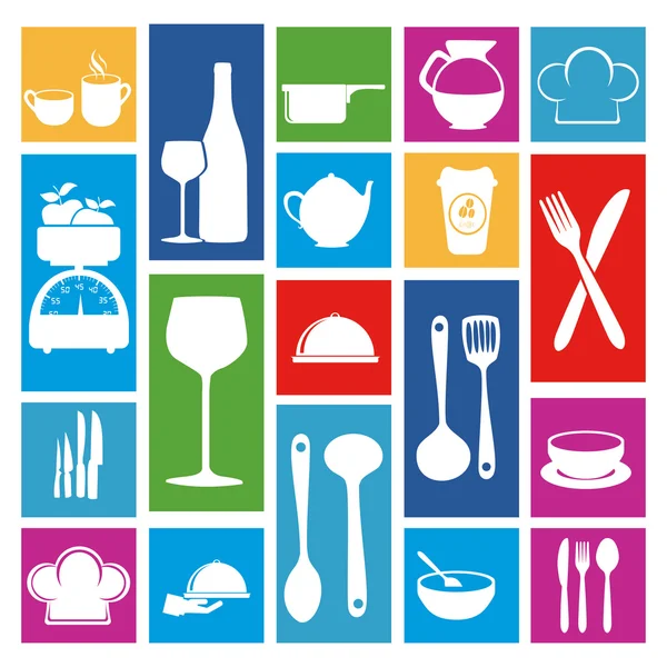 Iconos del restaurante — Vector de stock