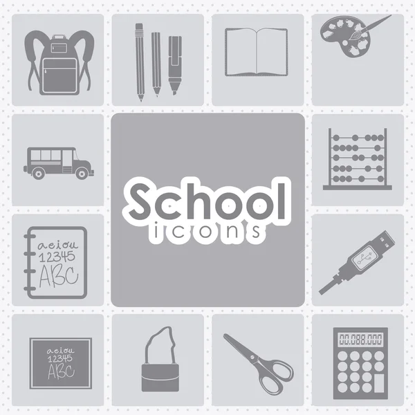 School icons — Stock Vector