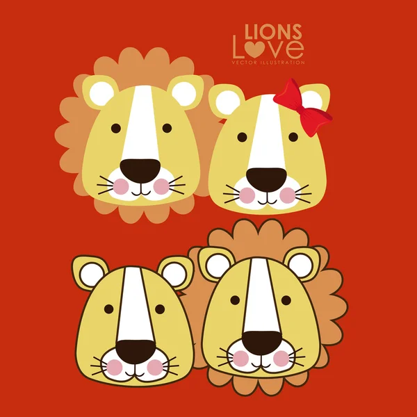 Diseño de leones — Archivo Imágenes Vectoriales