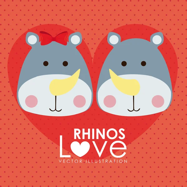 Rhinos design — Stock Vector