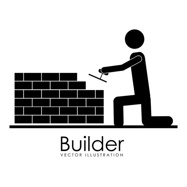 Builder design — Stock Vector