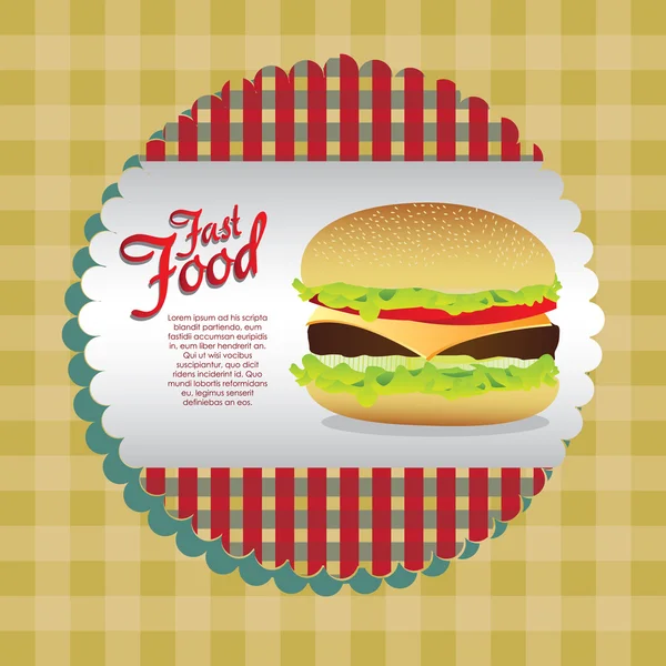 Label burger — Stock Vector