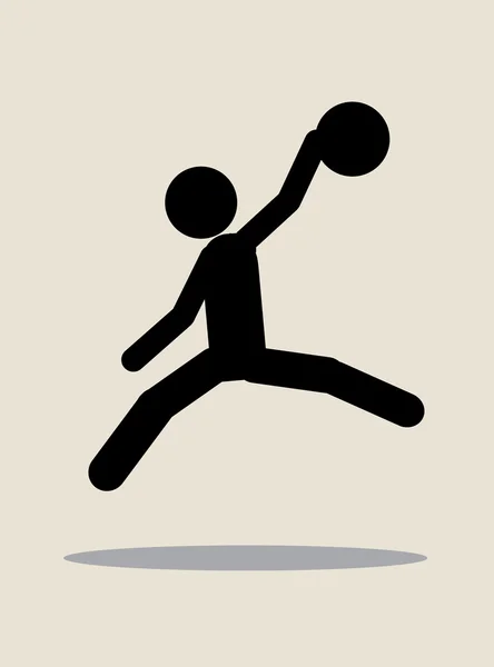 Junge spielt Basketball — Stockvektor