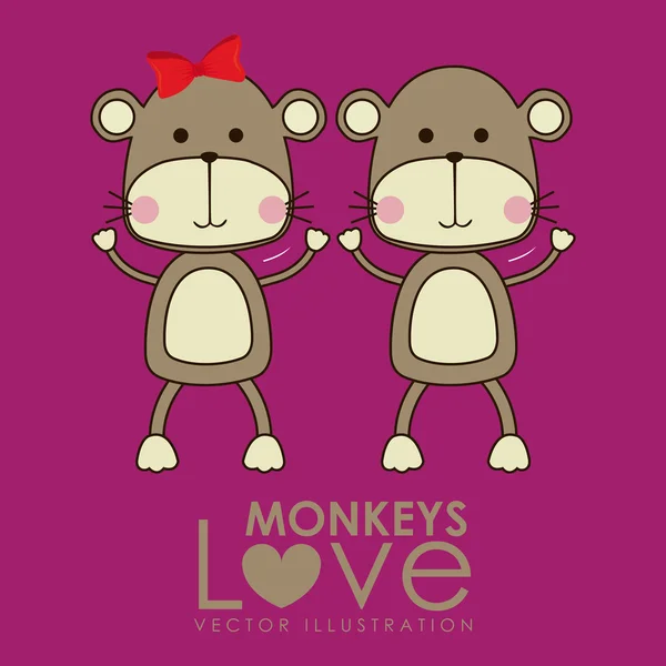 Monkeys design — Stock Vector