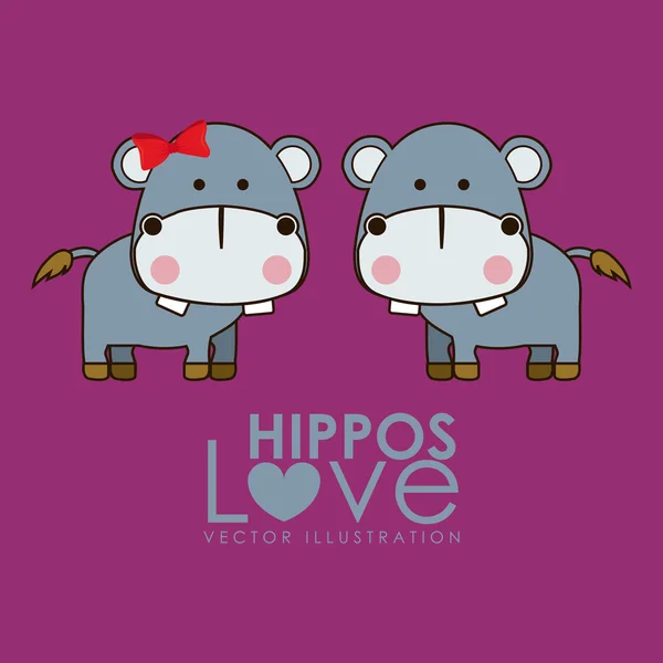 Hippos design — Stock Vector