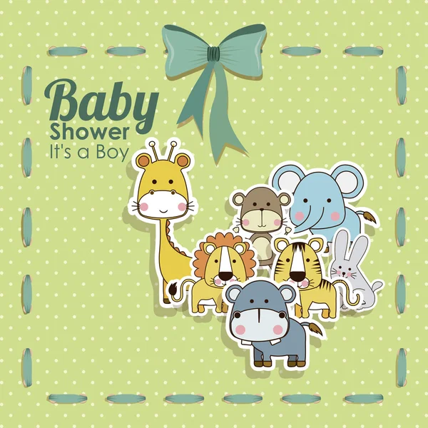 Baby Shower Tiere Ikonen — Stockvektor