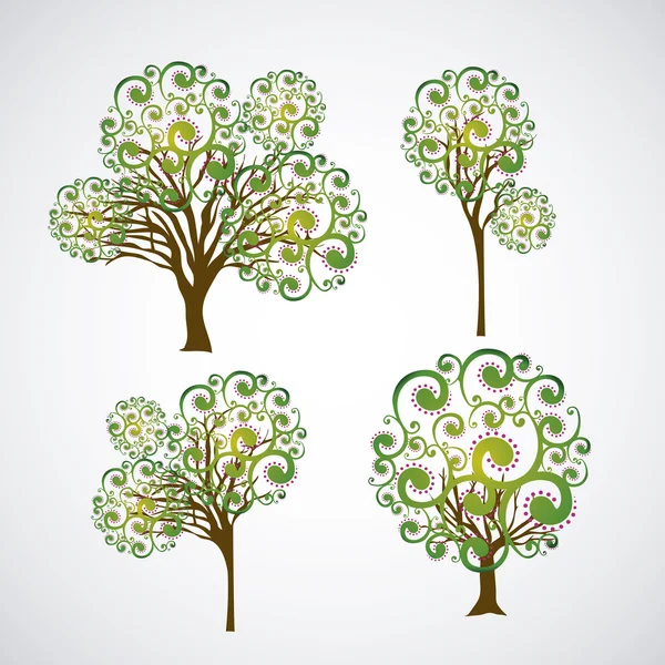Différents arbres — Image vectorielle