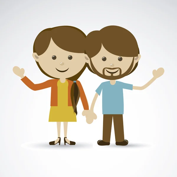 Pareja feliz — Vector de stock