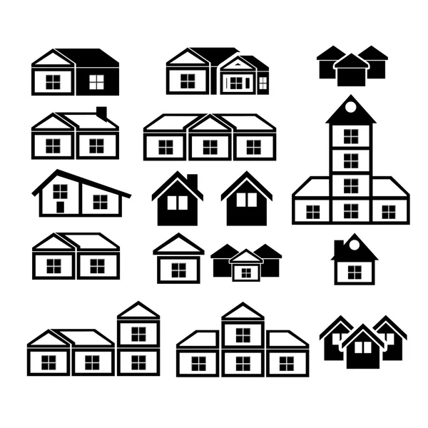 Icone immobiliari — Vettoriale Stock